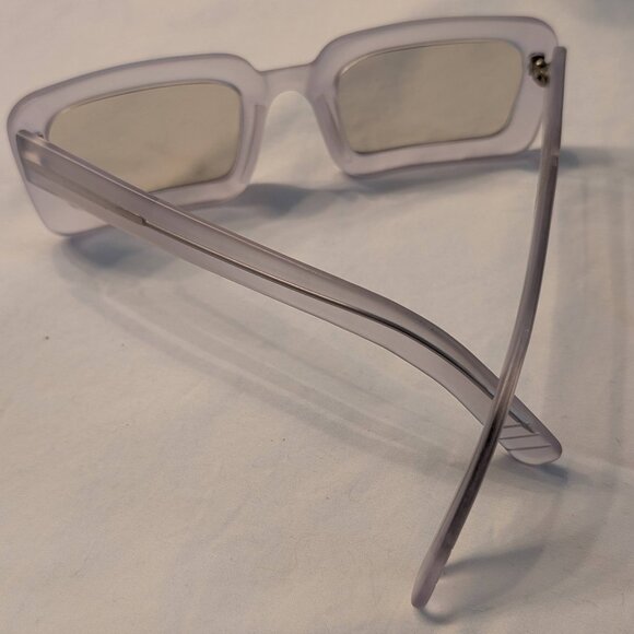 Chunky Sunglasses Matt Crystal Color, Grey Lenses - Picture 6 of 6